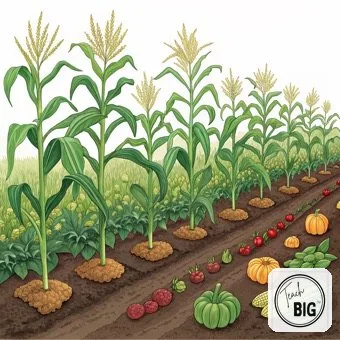 Watercolor picture support for the word Crops: plants grown for food