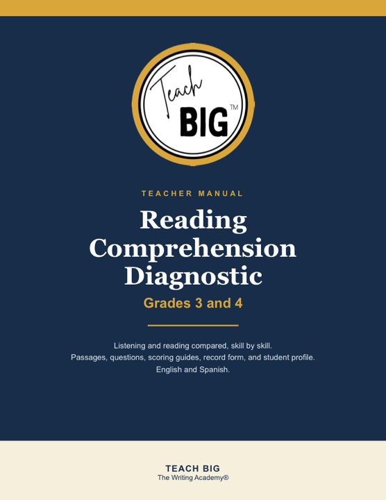 Cover of the Reading Comprehension Diagnostic teacher manual for Grades 3 and 4.