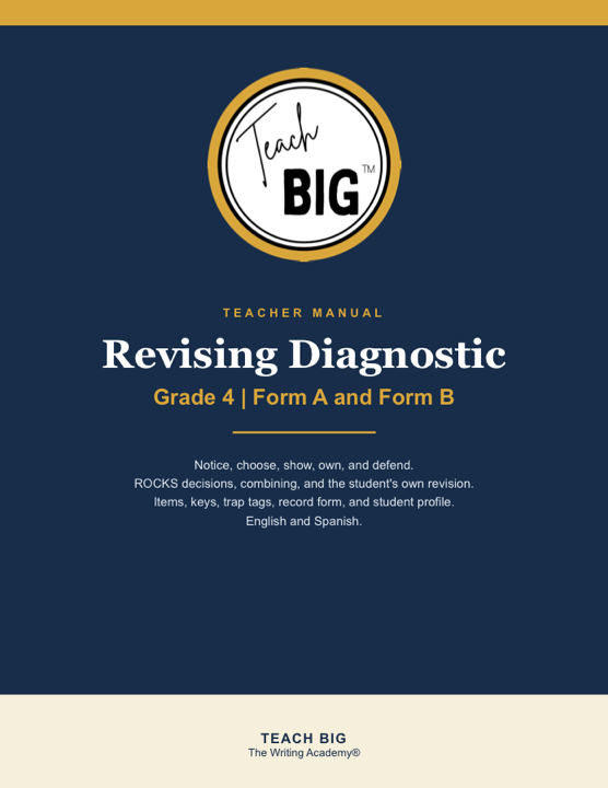 Cover of the Grade 4 Revising Diagnostic teacher manual, Form A and Form B.
